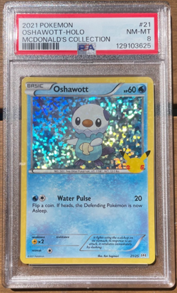 2021 Pokemon Oshawott Holo Mcdonalds 25TH Anniversary Collection 21/25 PSA 8 - Image 1