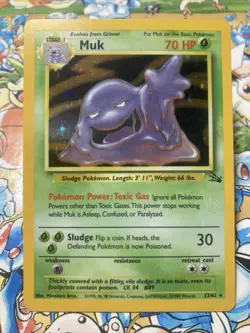 Pokemon TCG Muk Fossil 13/62 Holo Unlimited Holo Rare - Image 1