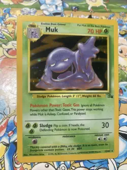 Pokemon TCG Muk Fossil 13/62 Holo Unlimited Holo Rare - Image 2
