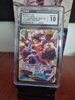 🔥 One Piece OP11 #118 Monkey D. Luffy CGC 10 GEM MINT 💎 En 📈 - Image 1