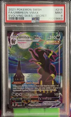Pokemon 2021 Umbreon VMAX 215/203 Alt Art Secret Rare Evolving Skies PSA 9 - Image 1