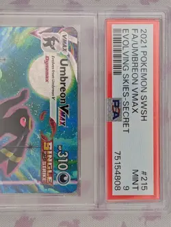Pokemon Umbreon VMAX 215/203 Evolving Skies Alt Full Art Secret Holo EN PSA 9 - Image 3