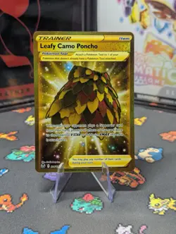 Pokemon TCG Leafy Camo Poncho Silver Tempest Holo Card 214/195 Secret Rare - Image 1