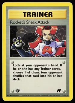 Rocket's Sneak Attack 72/82 1st Edition Rare Team Rocket Pokemon Card - Image 1