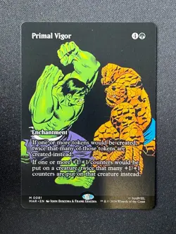 Primal Vigor BORDERLESS - Marvel Super Heroes (MTG) - Image 1