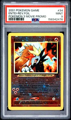 Entei Reverse Holo PSA 9 1999 Wizards Black Star Promos Pokemon 3 Movie #34 9802 - Image 1