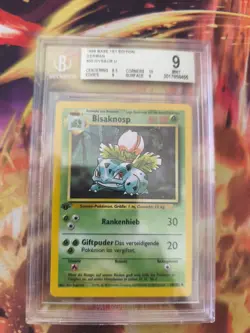 Pokemon Karte Card bisaknosp Ivysaur Base Basis Set 1. Edition Beckett BGS 9 - Image 2
