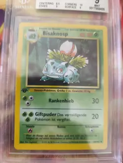 Pokemon Karte Card bisaknosp Ivysaur Base Basis Set 1. Edition Beckett BGS 9 - Image 3