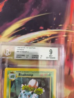 Pokemon Karte Card bisaknosp Ivysaur Base Basis Set 1. Edition Beckett BGS 9 - Image 4