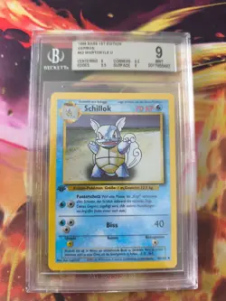Pokemon Karte Card Schillok Wartortle Base Set Basis 1. Edition Beckett BGS 9 - Image 2