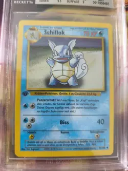 Pokemon Karte Card Schillok Wartortle Base Set Basis 1. Edition Beckett BGS 9 - Image 3