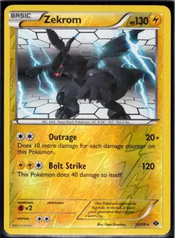 Zekrom 50/99 Rare Next Destinies Pokemon Reverse Holo Near Mint - Image 1