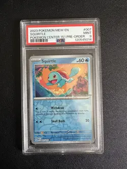 Squirtle Pokemon Center Exclusive 151 UPC Stamped Promo SVP 007/165 - PSA 9 - Image 1