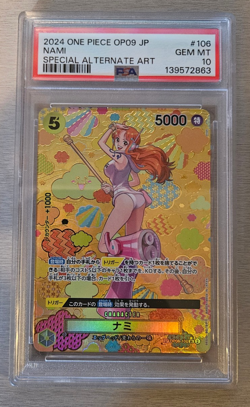 PSA 10 Nami Alternate Art OP09-106 One Piece CCG GEM MINT - Image 1
