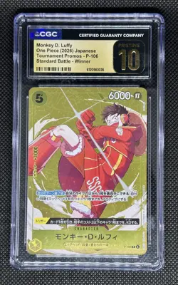2026 One Piece Japanese Promo Tournament Monkey D. Luffy #P-106 CGC 10 PRISTINE - Image 1