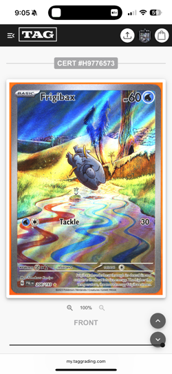 Pokemon 2023 Frigibax Paldea Evolved #208/193 Illustration Rare GEM MINT TAG 10 - Image 3