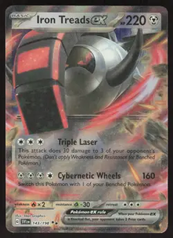 Pokemon TCG Scarlet & Violet Base Set #143/198 Iron Treads ex NM - Image 1