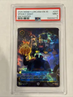 2025 Disney Lorcana PSA 9 Spooky Sight ENCHANTED EN 10 Whispers In The Well - Image 1