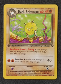 Pokemon TCG Dark Primeape 43/82 - 1st Edition Team Rocket Uncommon Card NM - Image 1