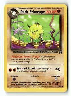 Pokemon Card Dark Primeape LP Team Rocket Uncommon 43/82 - Image 1