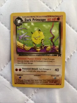 Pokemon Dark Primeape Uncommon TCG Team Rocket Set 1999 Vintage WOTC Card 43/82 - Image 1