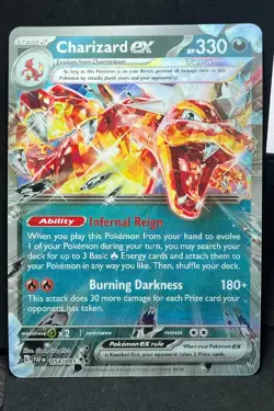 Charizard ex 196/091 Jumbo Lenticular Card Near Mint - Image 1