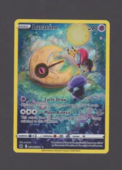 Lunatone CROWN ZENITH NM Pokemon Card Galarian Gallery # GG11/GG70. 13 - Image 1