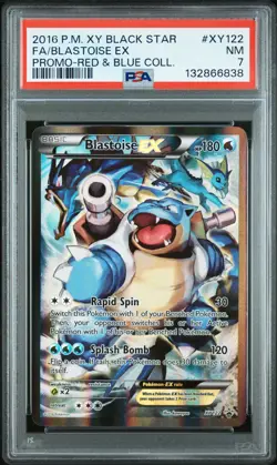 2016 POKEMON XY BLACK STAR PROMO #XY122 FULL ART/BLASTOISE EX PSA 7 - Image 1