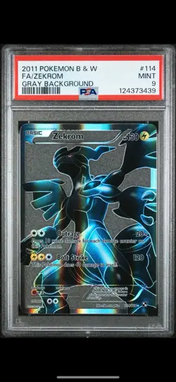 2011 ZEKROM 114/114 GRAY BACKGROUND BLACK & WHITE POKEMON PSA 9 - Image 1