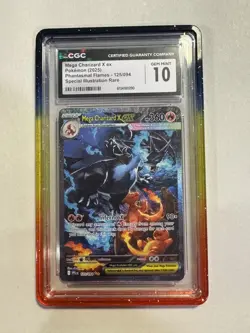 Pokemon TCG Mega Charizard X ex Phantasmal Flames 125/094 CGC 10 Holo Rare Guard - Image 1