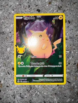 Pokemon TCG Pikachu 005/025 Celebrations Full Art 25th Anniversary Holo Rare NM - Image 3