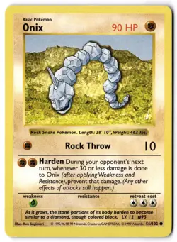 Pokemon Card - Onix 56/102 Common - Base Set Shadowless - NM - Image 1
