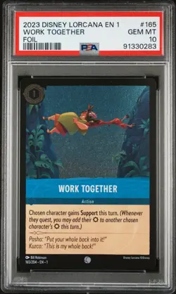 2023 Disney Lorcana En 1-The First Chapter #165 Work Together Foil PSA 10 - Image 1
