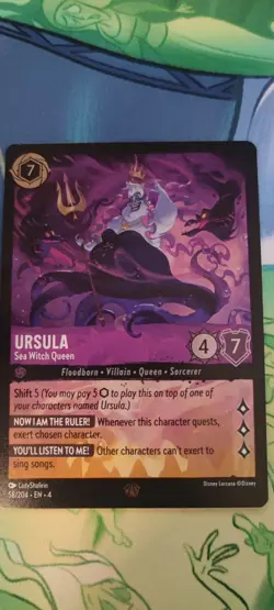 Ursula - Sea Witch Queen - Foil - Ursula's Return - Lorcana - 58 - Please Read - Image 1