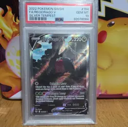 2022 Pokemon Silver Tempest Regidrago V Full Art #184 PSA 10 GEM MINT - Image 1