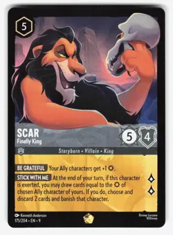 Scar - Finally King 175/204 Legendary Fabled Lorcana Lightly Played - Image 1