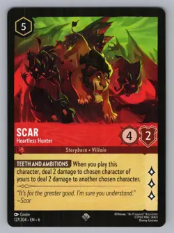 SCAR - HEARTLESS HUNTER 127/204 SR LORCANA NM 6 COOKIEl` - Image 1