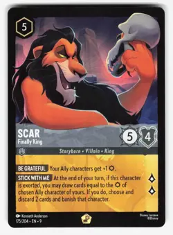 Scar - Finally King 175/204 Legendary Fabled Lorcana Lightly Played - Image 1