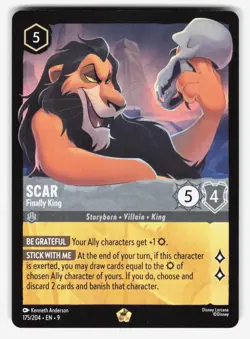 Scar - Finally King 175/204 Legendary Fabled Lorcana Lightly Played - Image 1