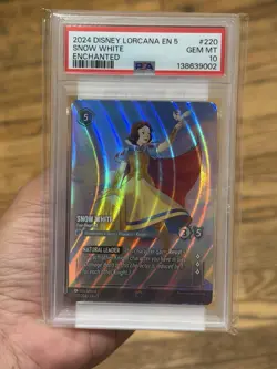 2024 Disney Lorcana EN 5 Snow White Enchanted Fair Hearted #220 PSA 10 - Image 1