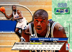 1992-93 FLEER ULTRA SHAQUILLE O'NEAL ORLANDO MAGIC RC #328 13V2 - Image 2