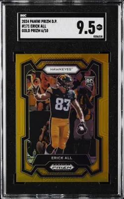 2024 PANINI PRIZM DRAFT PICKS GOLD PRIZM #171 ERICK ALL #/10 SGC 9.5 - Image 1