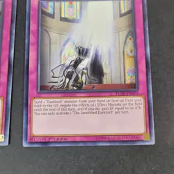 Yugioh TCG - 2x The Sanctified Darklord - FLOD-EN075 - 1st Ed - NM/LP, Trap 2018 - Image 4