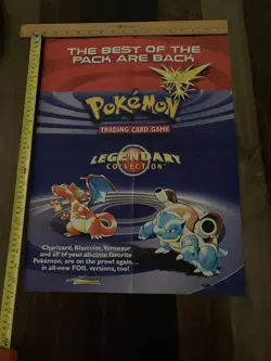 Vintage Pokemon Trading Card Game Legendary Collection Poster WotC 2002 16 x 21 - Image 1