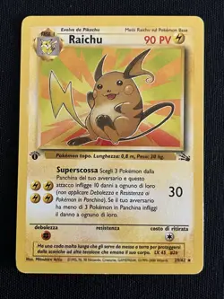 Pokemon Card Raichu 29/62 Set Fossil 1° edizione Near Mint ITA - Image 1