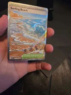 Surfing Beach 114/086 Me04: Chaos Rising Holo Full Art Rare Trainer Pokemon Card - Image 2