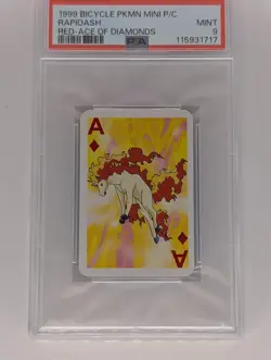 Pokemon Rapidash - Ace of Diamonds - PSA 9 - Bicycle Mini Playing Cards Red Deck - Image 1