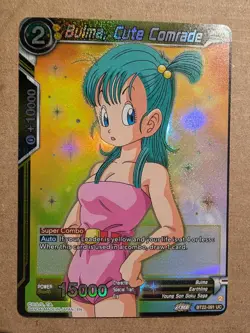 Dragon Ball Super Bulma Cute Comrade Card Holo Foil Gold Glitter Mint Condition - Image 1
