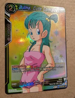 Dragon Ball Super Bulma Cute Comrade Card Holo Foil Gold Glitter Mint Condition - Image 2