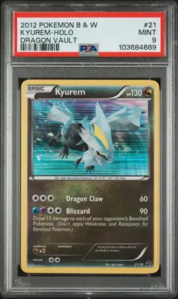 2012 POKEMON BLACK & WHITE DRAGON VAULT #21 KYUREM-HOLO PSA 9 - Image 1
